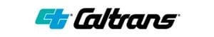 Caltrans logo with blue and green stylized "CT" and black "Caltrans" text on a white background.